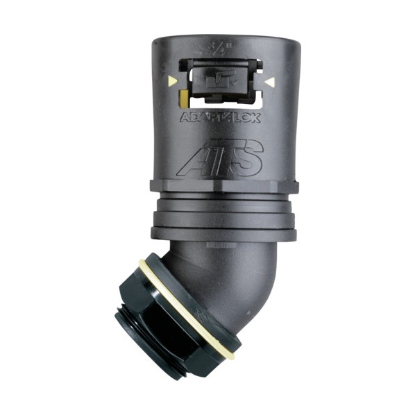防水フレキコネクタ Adaptalok ATS 45&deg;エルボ 16サイズ 用 M16おねじ付き ロックナット付属 AT16/M16/45/BLY 10個｜DIY FACTORY ONLINE SHOP