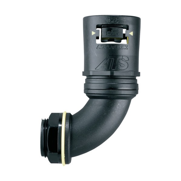 防水フレキコネクタ Adaptalok ATS 90°エルボ 34サイズ用 M32おねじ付き ロックナット付属 AT34/M32/C90/BLY 10個|DIY FACTORY ONLINE SHOP