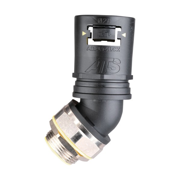 雨合羽フレキコネクタ Adaptalok ATS 45°エルボ 13大きさ 用 M16スイベルおねじ付き添い人 AT13/M16/S45/BLY 10個