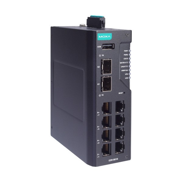 8FE銅線＋2GbE SFPマルチポート 実業用セキュアルーター、コンフォーマルコーティング EDR-8010-2GSFP-CT 1台