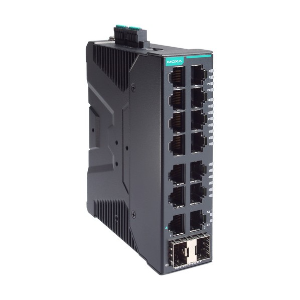 産業用ギガビットスマートイーサネットスイッチ16ポート（RJ-45×14、光ファイバ×2）、ワイド温度モデル SDS-3016-2GSFP-T 1個