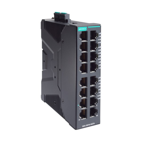 工業用ギガビットスマートイーサネットスイッチ16界面（RJ-45×14、10/100/1000BaseT（X）×2） SDS-3016-2GTX 1個