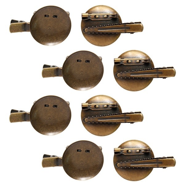 日本紐釦営利主義 台付コサージュクリップ 40mm×27mm×15粍 アンティークゴールド KE250-100 100個