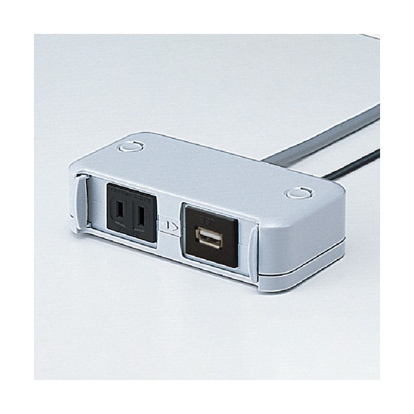 石黒製造所 シャッターカバーコンセント しろがね色 ワット数1口/USB1口 ともし火薄墨色 G102-USB-LG 1点