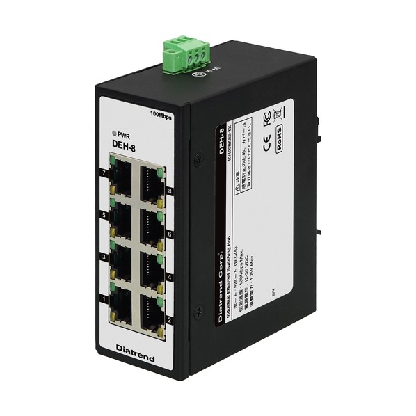 産業用イーサネットスイッチングハブ 100Base-TX 8ポート DEH-8 1台
