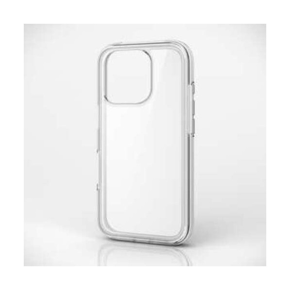 ハイブリッドケース iPhone16Pro用 エアバッグ 全周 MUBRAIN ホワイト×クリア ホワイト×クリア PM-A24CHVAIR2WH