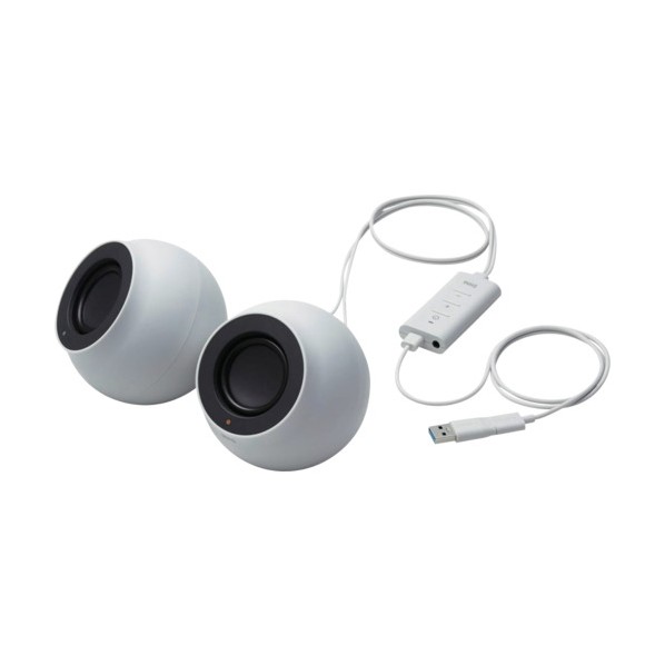 PC用2．0chスピーカー Stina 4．4W USB接続 Bluetooth対応 直径3．5mm ホワイト SP-P10CUBWH 6,573円