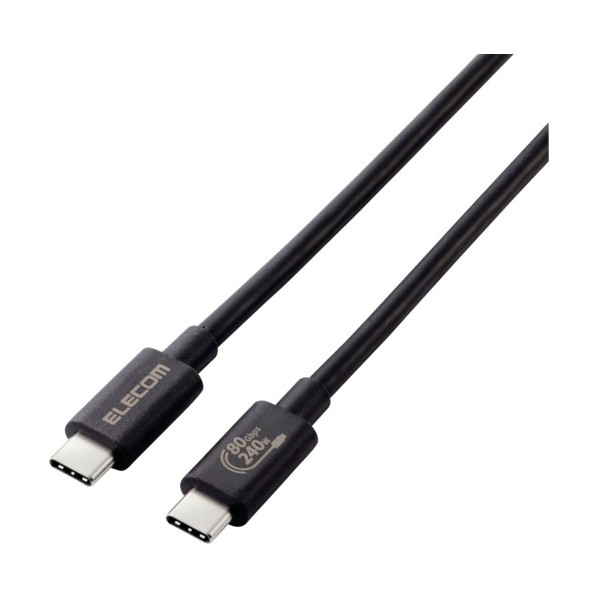 エレコム USB4有線テレビ C-C印字機 証明品 USB PD相応う 240W 80Gbps 1．0m 黒いこと 黒いこと USB4-V2CCE10NBK