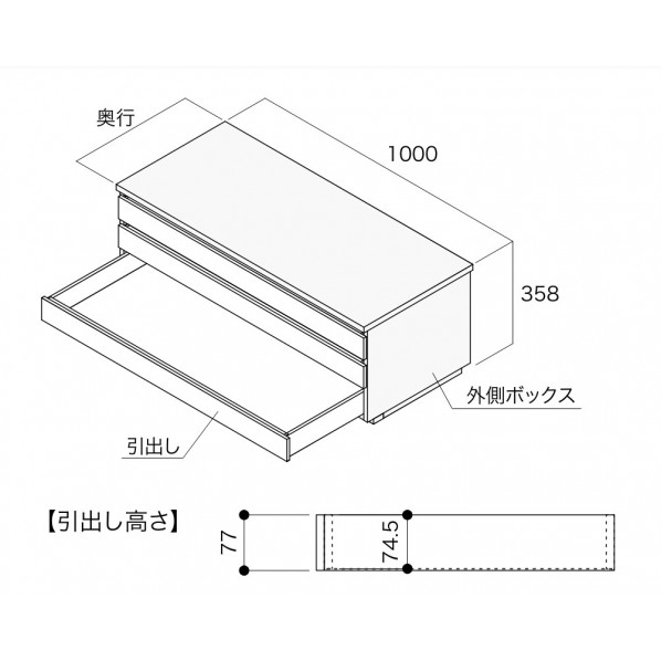 南海プライウッド 収納材 和盆 奥行590mm ブライトウォールナット N3WA-D6W10-IJ 1セット