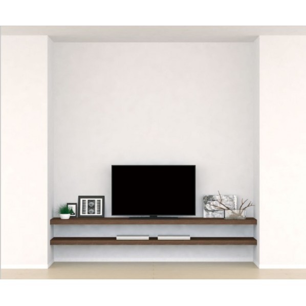 南海プライウッド インテリアオープン収納 リビアス 9尺 テレビボード2段･両壁プラン ホワイトオバンコール AN000030WV 1セット