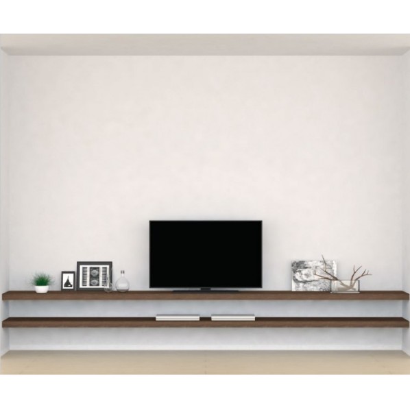 南海プライウッド インテリアオープン収納 リビアス 4M テレビボード2段･両壁プラン ブラックウォールナット AN000033BJ 1セット｜DIY FACTORY ONLINE SHOP