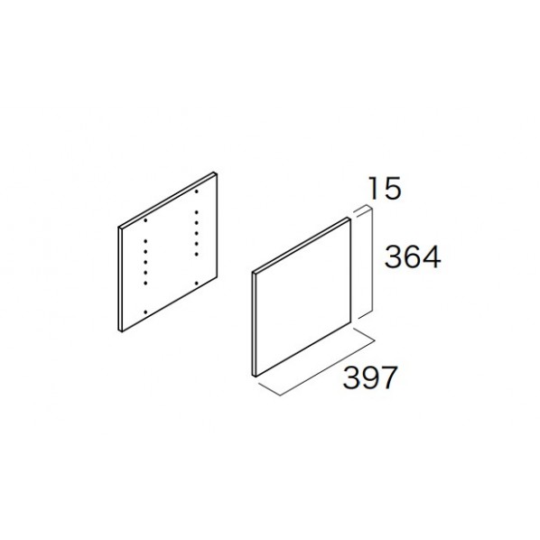 南海プライウッド インテリアオープン収納 ボックスエンドショート 15×397×364mm ベージュオーク LES-GO-A 1セット