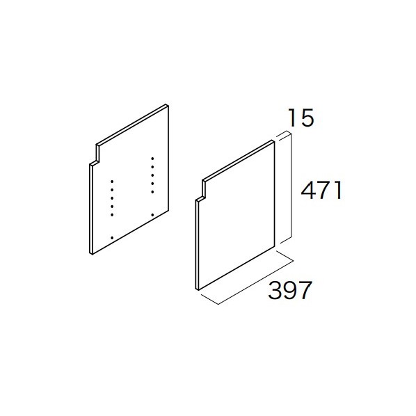南海プライウッド インテリアオープン収納 ボックスエンド ロング 15×397×471mm ブラウンウォールナット LEL-RJ-A 2枚