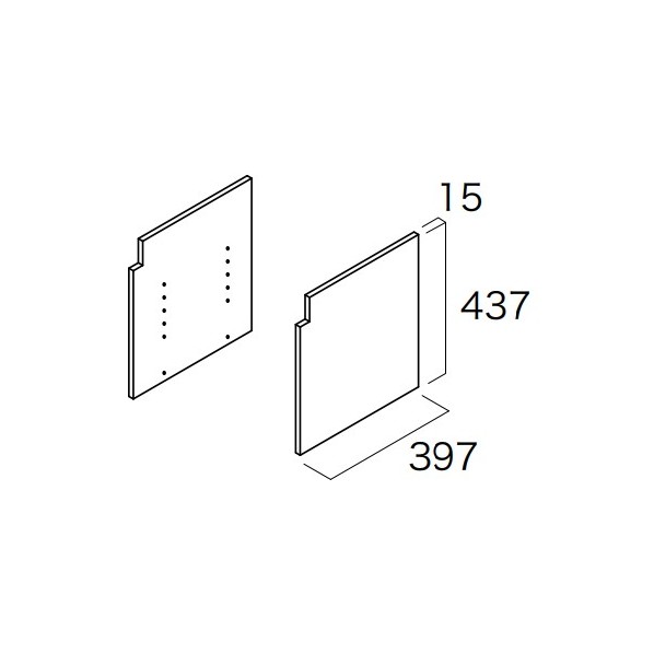 南海プライウッド インテリアオープン収納 ボックスエンド ミディアム 15&times;397&times;437mm ホワイトオバンコール LEM-WV-A 2枚｜DIY FACTORY ONLINE SHOP