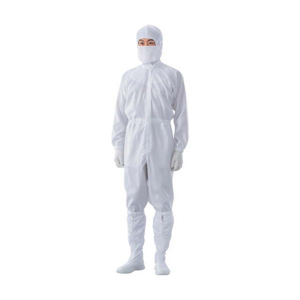 フロントファスナークリーンスーツ 成人男性用 白いこと 5L 5L 白いこと CB1025-1-5L