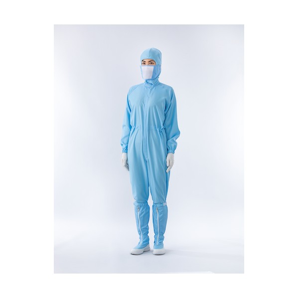 フロントファスナークリーンスーツ 成人男性用 青碧 5L 5L 青碧 CB1025-2-5L