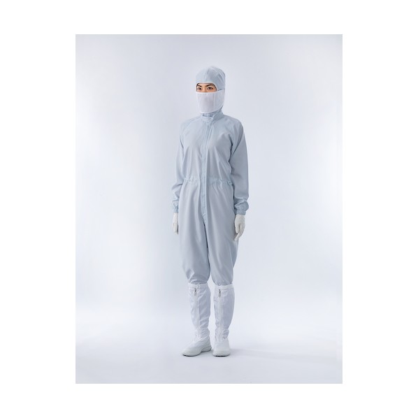フロントファスナークリーンスーツ 成人男性用 薄墨色 LL LL 薄墨色 CB1025-7-LL