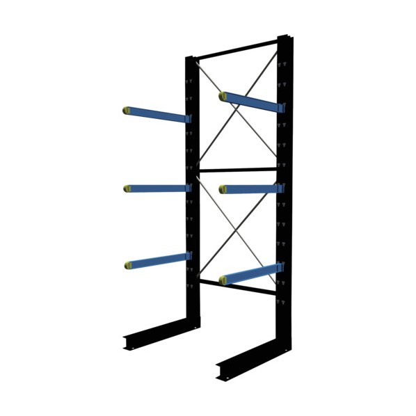 バーラック 長尺ラック ピッカー750（重量用） 片側基本 H3000×間口1000×奥行1150mm 黒/青 BL75-K301010-2R