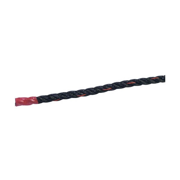 ポリエチレンロープ 黒 少し軟打 8mm×400m 黒 6300059431 1巻