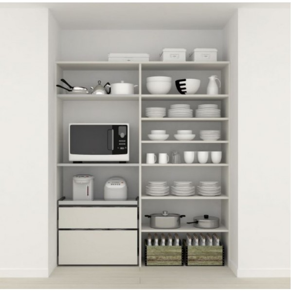 南海プライウッド キッチンパネル収納 フリモ 6尺 シェルホワイト AC000055LW 1セット｜DIY FACTORY ONLINE SHOP