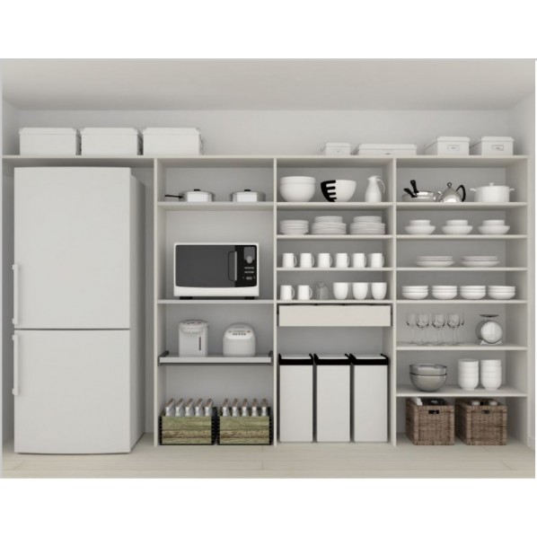 南海プライウッド キッチンパネル収納 フリモ 10.5尺 シェルホワイト AC002590LW 1セット｜DIY FACTORY ONLINE SHOP