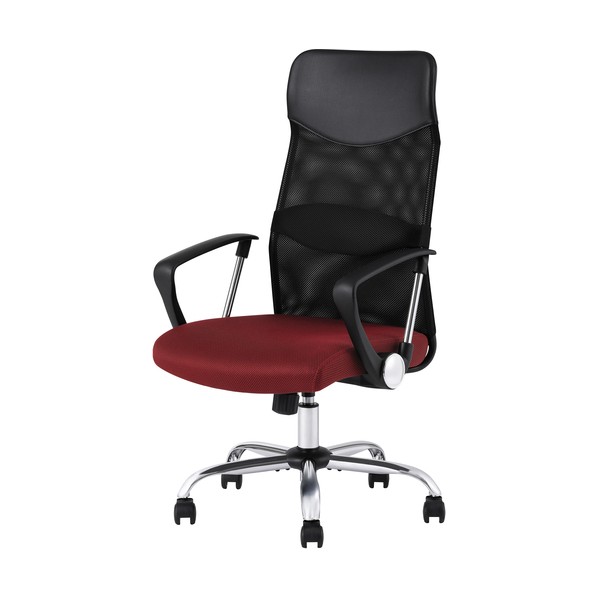 108504 メッシュバックチェア ハイバック ボルドー OFC-MBHR-R