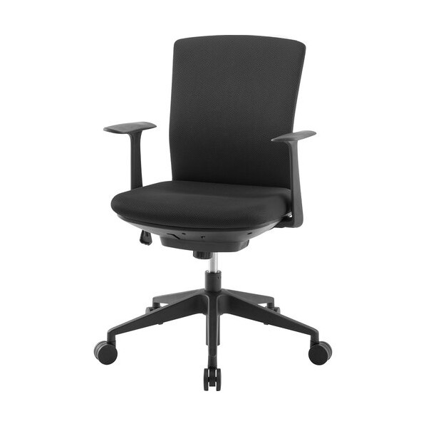 オフィスチェア SIMFORT 肘付き ファブリック ブラック SFN-46M1-F-B 1脚|DIY FACTORY ONLINE SHOP