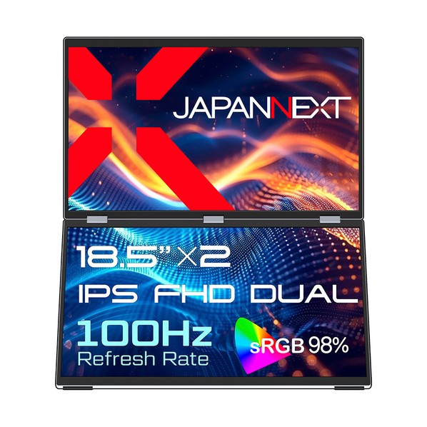 デュアルモバイルモニター フルHD 18．5インチ 2画面 2年保証 JN-DMD-IPS185F