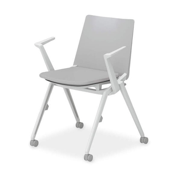 ※法人専用品※コクヨ 会議イス スタッカ キャスター脚 肘付 ライトグレー K12-W211CU-G4E2E21 0｜DIY FACTORY ONLINE SHOP 44,940円