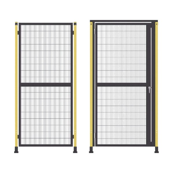 ※法人専用品※小松ウォール工業 工場用安全柵 マニスクリーン ワイヤーメッシュパネル 高さ1400mm、幅500mm ブラック・マニイエロー WM-1405 1枚|DIY FACTORY ONLINE SHOP