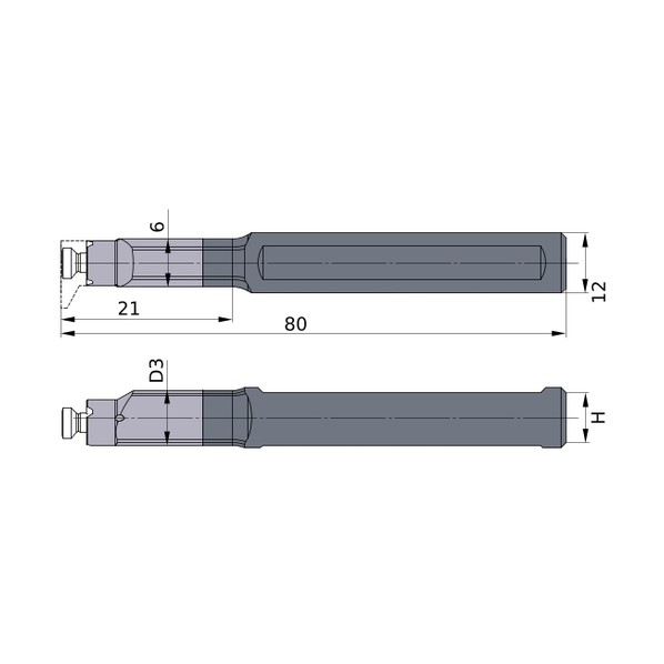 刃先取り替えっこ式旋削工具 XB続きもの 保持者 XBSH081200080C-C