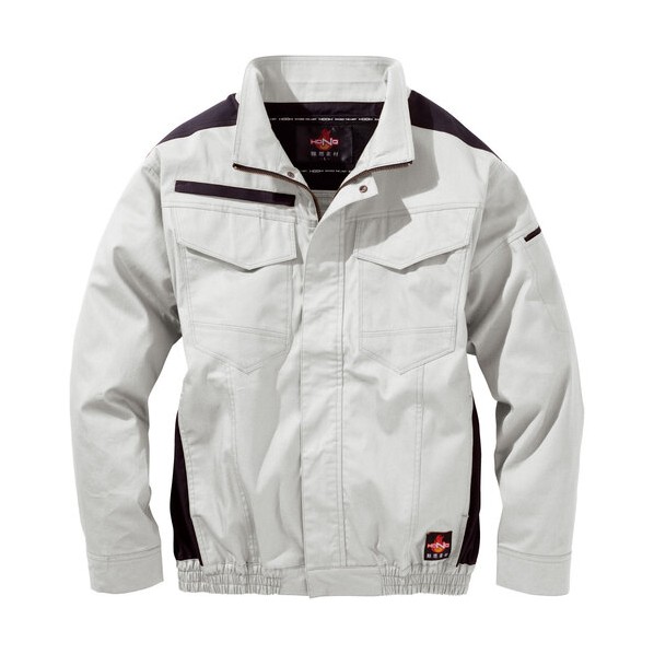難燃長袖ブルゾン 4L シルバーグレー（ファン･バッテリーセットは別売り） V4222-4L-39 6,549円