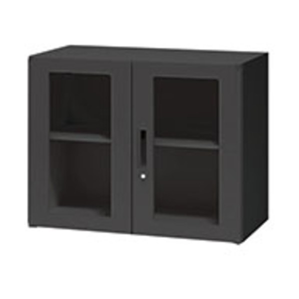 ガラス両開き書庫 CW型収納庫（ブラックタイプ） CW-0907KG-BB