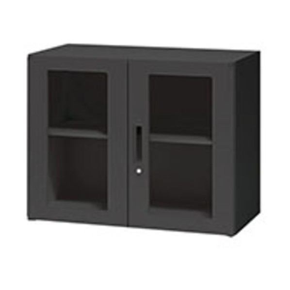 硝子両開き書庫 CWS型納める庫（黒いこと印字機） CWS-0907KG-BB