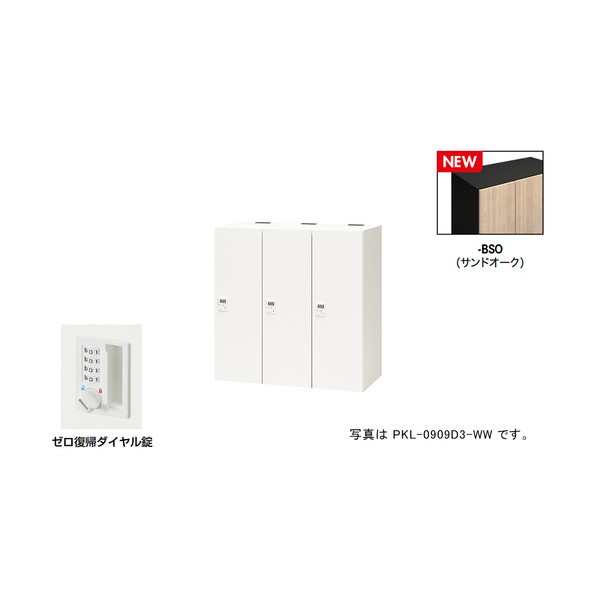 個人的ロッカー（3人用） 隠し PKL型/扉:砂子オーク材 本体:黒いこと/W900×D450×H900 PKL-0909DR3-BSO 1台