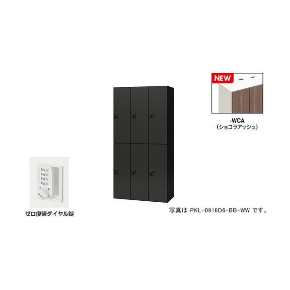 個人的ロッカー（6人用） 隠し PKL型/扉:ショコラアッシュ 本体:せつ然たる白いこと/W900×D450×H1800 PKL-0918DR6-WCA 1台