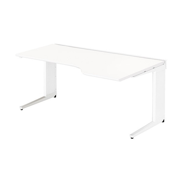 平デスク（右ウェーブタイプ） トリアス TR型/天板:ホワイト 本体:クリアーホワイト/W1600×D900×H720 TRH167EFR-WH 1台