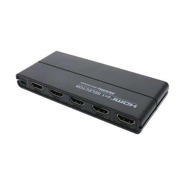 HDMI 4IN1OUTセレクタ 4K60P対応 リモコン付 HDS-4K06/BK