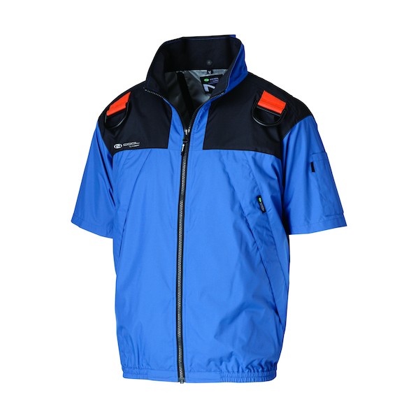 ND-1132 Nクールウェア 半袖 上部ファン フルハーネス （服 2L） ブルー･チタン･タチエリ 2L ブルー 8214481