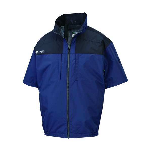 ND-1142Nクールウェア半袖上部ファン胸ポケ（服M）ネイビー･チタン･3Dエリ M ﾈｲﾋﾞｰ 8215964 1着