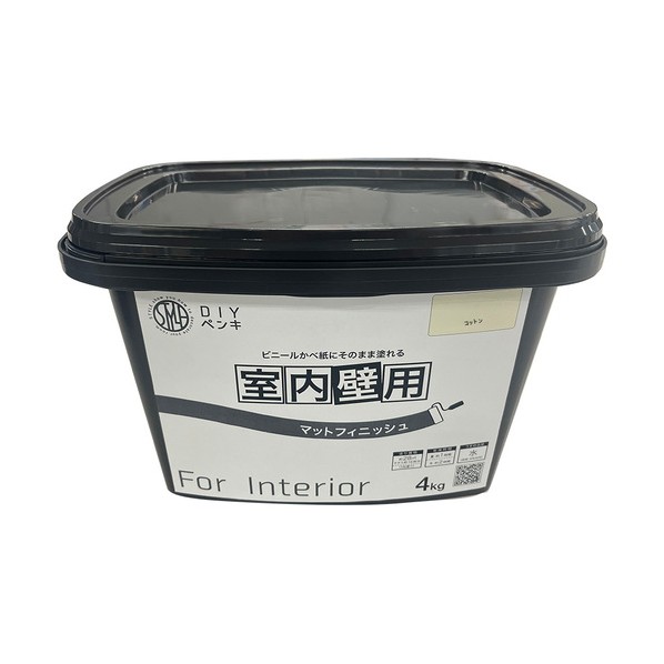 室内かべ用塗料 STYLE DIYペンキマットフィニッシュ 室内壁用 コットン 4kg コットン 4976124871337