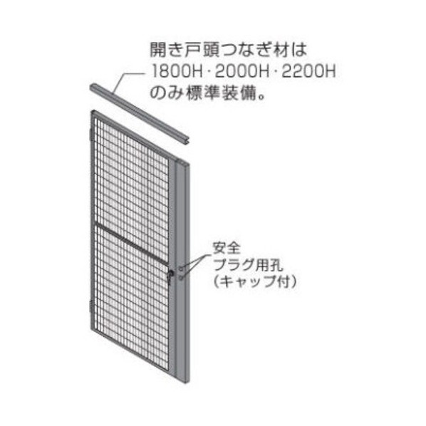※法人専用品※オカムラ 屋内用防御すること柵 労働者階級駒寄せ 車のドア書き割り メッシュ 右手持ち部分･内開用 800W用2000H用 RZ586G ZG25 1S