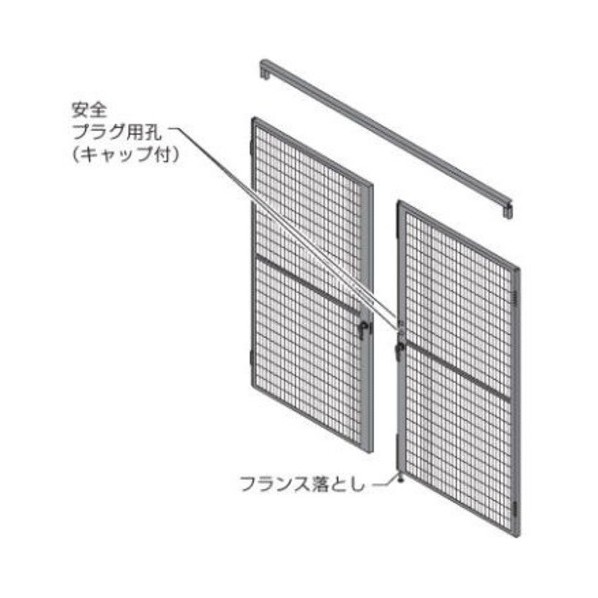屋内用防護柵 プロフェンス 両開戸セットメッシュ 左親･内開用 2000W用1800H用 RZ7H5G ZG25 1S