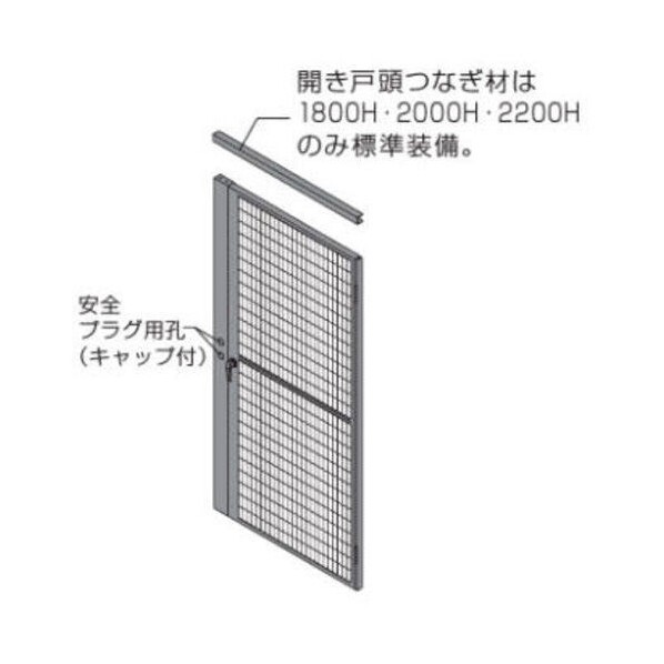 ※法人専用品※オカムラ 屋内用防御すること柵 労働者階級駒寄せ 車のドア書き割り メッシュ 左手持ち部分･外開用 800W用1800H用 RZ885G ZG25 1S