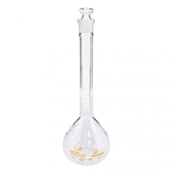 アズワン メスフラスコ(JCSS校正付) 100mL 白 1-8565-06-24 1点