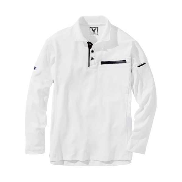村上被服 長袖ポロシャツ LL ホワイト 801-LL-17 1着×3着|DIY FACTORY ONLINE SHOP