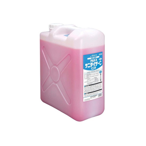 アズワン アルボース 除菌洗い濯ぎ剤 サニタイザーC 20kg(サクラ色) 2909410 63-7234-54 1点