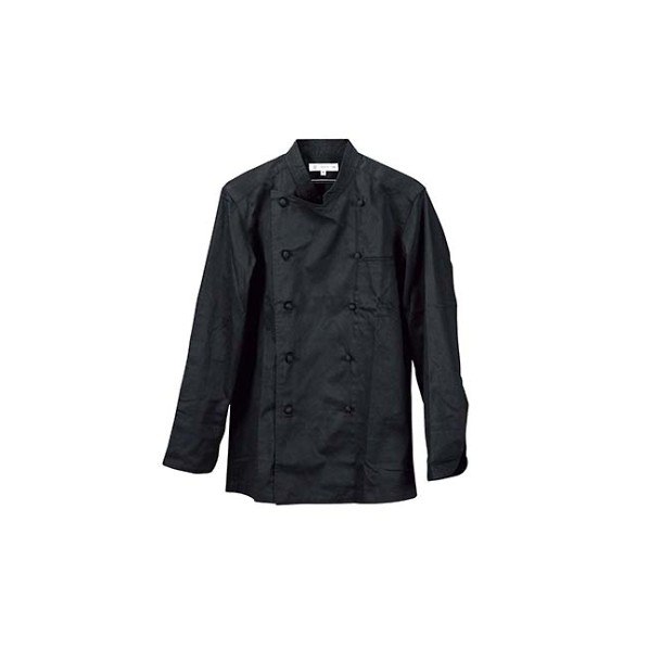 アズワン コックコート(男女兼用)BA1041-9 4L 3703960 ブラック 61-7967-40 1点