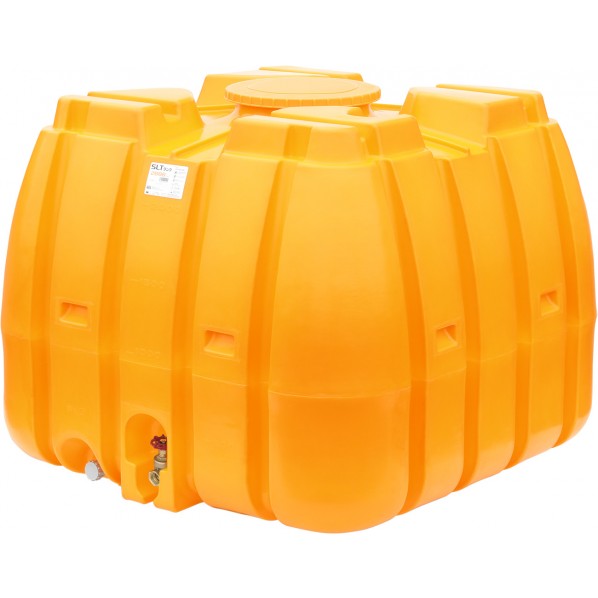 ※法人専用品※スイコー スーパーローリータンク 2000L(フタ含む)直付けスリースバルブ25A付 オレンジ SLT-2000 OR+SV25A 1点