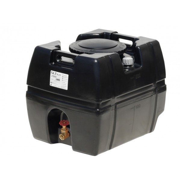 ※法人専用品※スイコー スーパーローリータンク 200L(フタ含む)直付けスリースバルブ25A付 ブラック SLT-200 BK+SV25A 1点